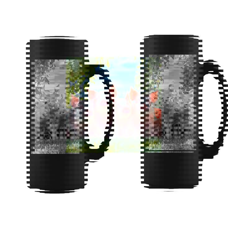 Grupo Lindos Cerditos De Lauerte Cerdos Felices Familia Taza de café