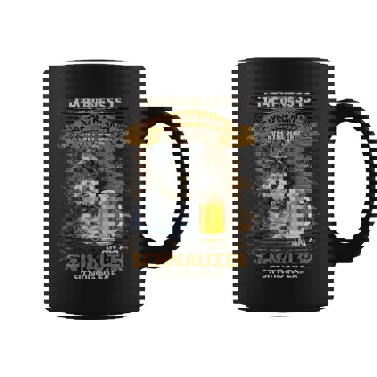 Happiness Is An Old Man With A Beerchnauzeritting Near Near コーヒーマグ