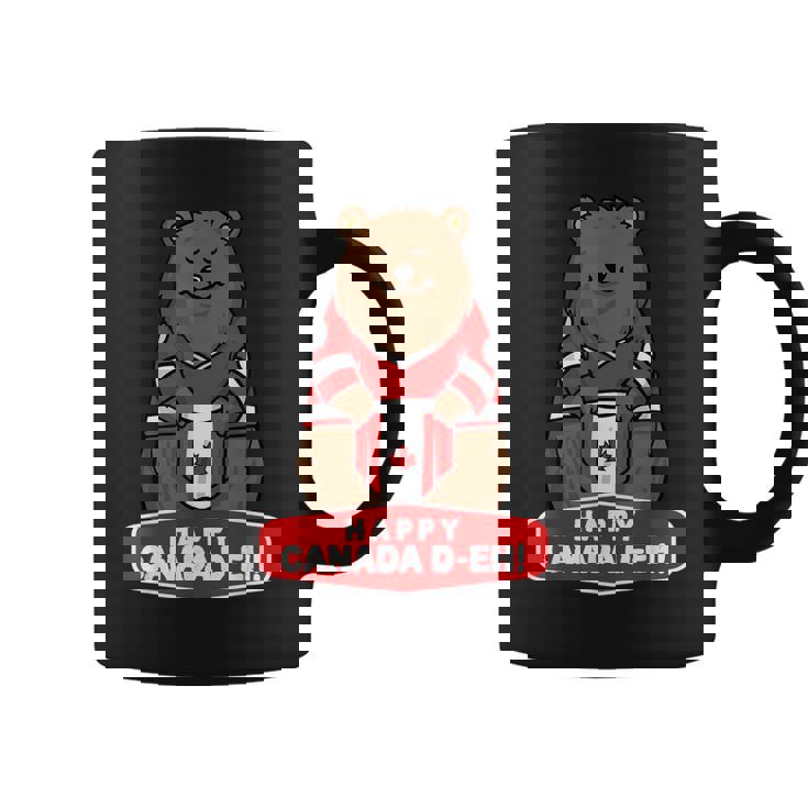 Happy Canada Day 面白いカナダのクマの旗 コーヒーマグ