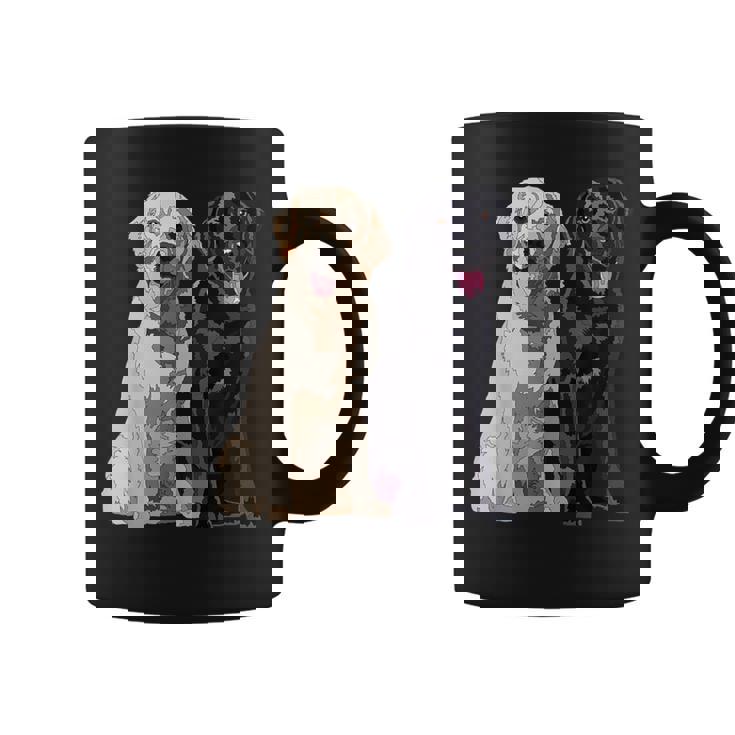Happy Two Labradors ゴールデンブラック ラボレトリバー Mom Dad コーヒーマグ