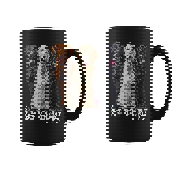 Be Happy ラブラドールレトリバー ゴールデンブラックブラウン チョコレートラボ コーヒーマグ