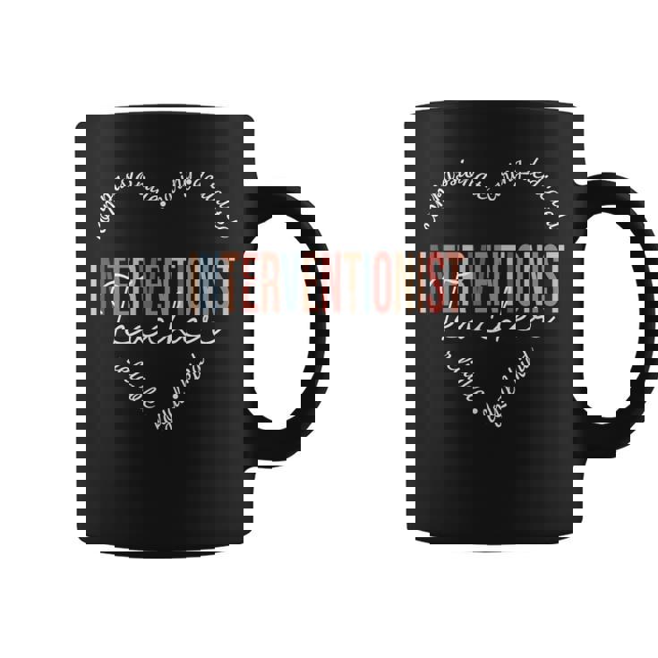 Heart Of A Proud Interventionist Teacher For Men Coffee Mug
