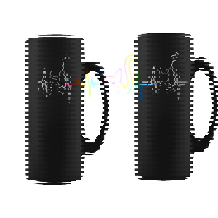 Heartbeat Cat For Silhouette Cute Cat Tie Dye Lover Coffee Mug Heartbeat Cat For Silhouette Cute Cat Tie Dye Lover Coffee Mug