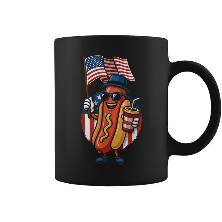 Hotdog 4Th Of July Usa Flag Patriotic America Independence For Women Coffee Mug