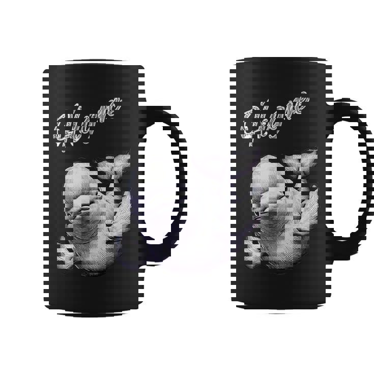 Hug Me ベルーガ アートデザイン 可愛い おしゃれ 動物 シロイルカ シロクジラ コーヒーマグ