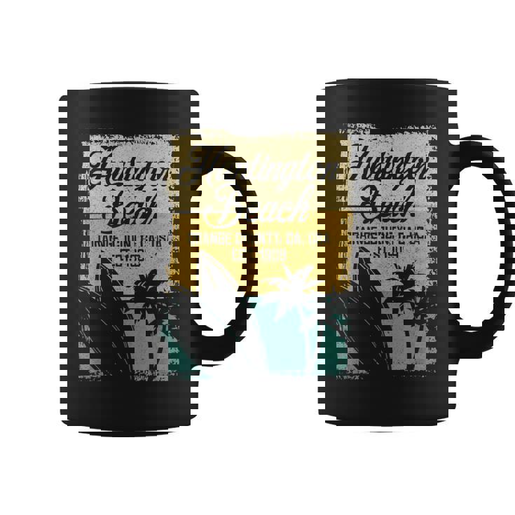 Huntington Beachurf City California アンティーク調サーフィン コーヒーマグ