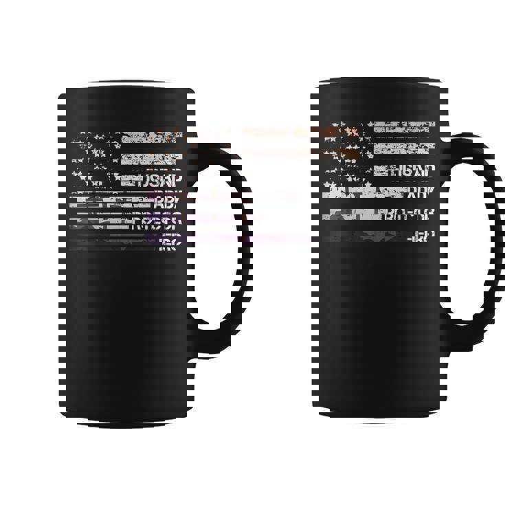 Husband Daddy Protector Hero American Flag Cool Dad コーヒーマグ