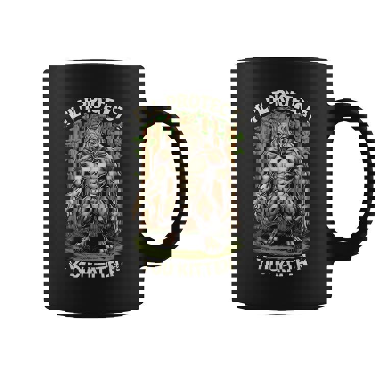 I'll Protect You Kitten Wolf Meme Joke 皮肉な女性 男性 コーヒーマグ