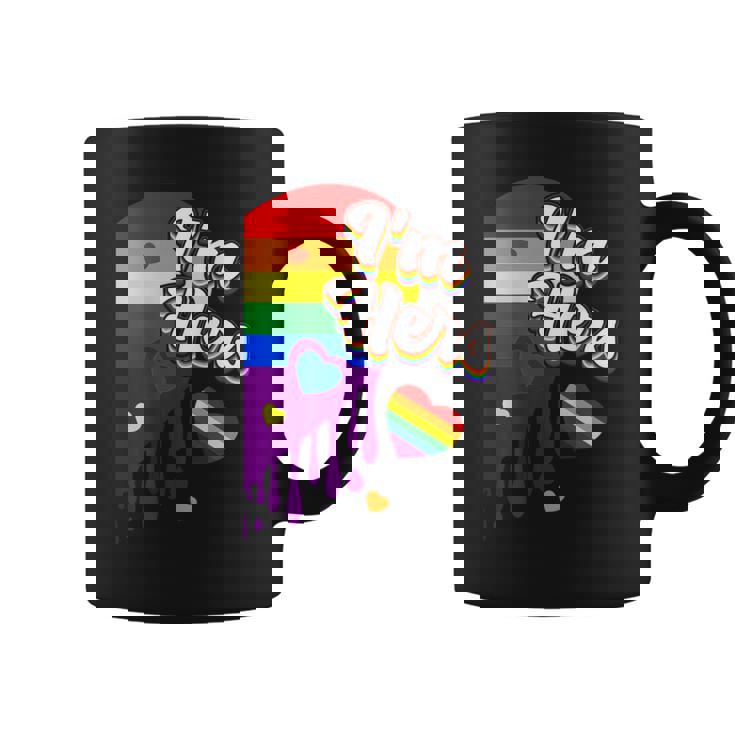 I'm Hers &He's Mine 虹のハート Lgbtq プライド デザイン コーヒーマグ