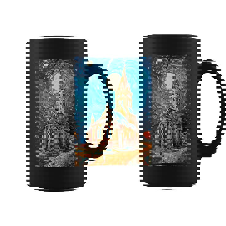 Iglesia Artística Dean Gogh Noche Estrellada Taza de café