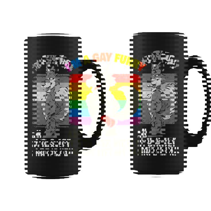 I'm A Gay Furry Pride Month Gay Lgbtq Rainbow Fox Furry Coffee Mug