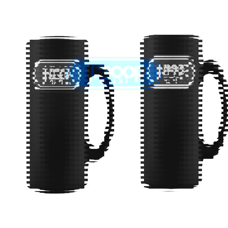 Indoor インドア【変なデザイン屋さん】ブランド ロゴ パロディ 面白い コーヒーマグ