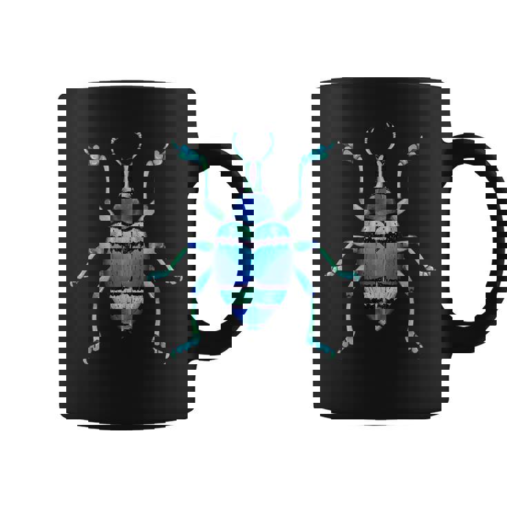 Insecto De Escarabajoerde Azul Con Gorgojo Bonito Y Realista Para Niños Taza de café