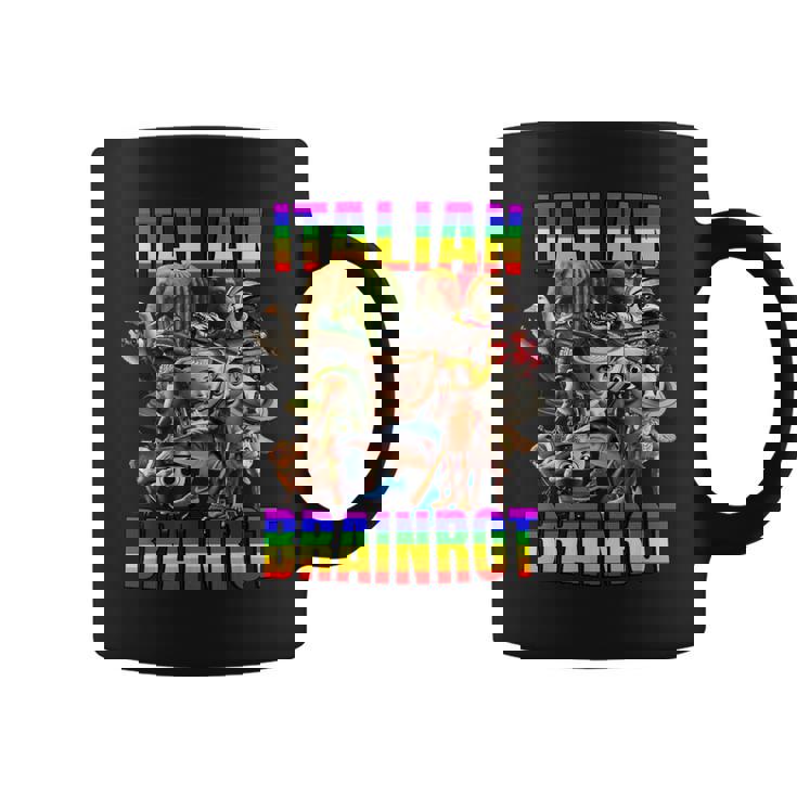 Italian Brainrot All Characters レインボー フラッグ プライド コーヒーマグ