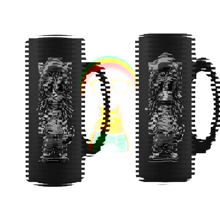 Jameowca クールで面白いジャマイカン ラスタ レゲエ キャット コーヒーマグ