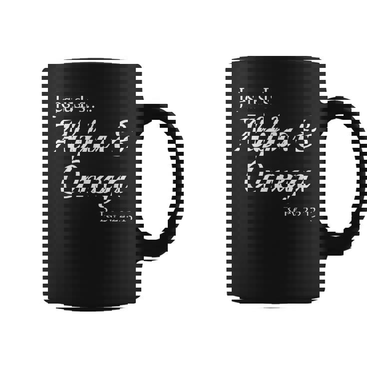 Jesús Es Alfa Y Omega Apocalipsis 22 Taza de café
