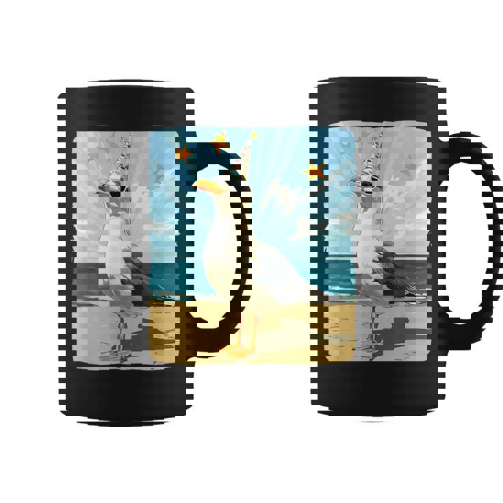 Jolie Mouette Avec Chapeau De Fête Pour Faire La Fête Des Mouettes Tasse