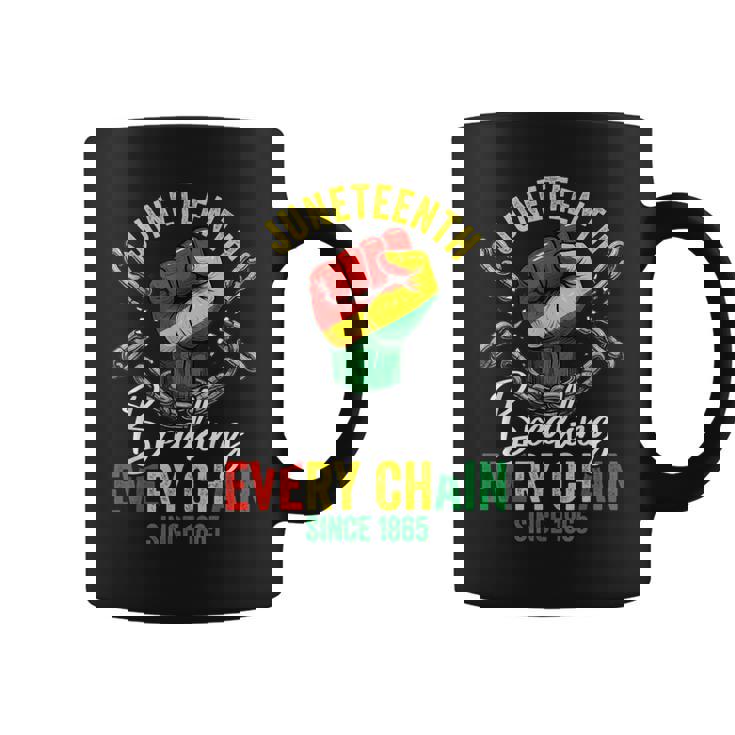 Junenth Freedom Breaking Chains Since 1865 Black Pride Coffee Mug