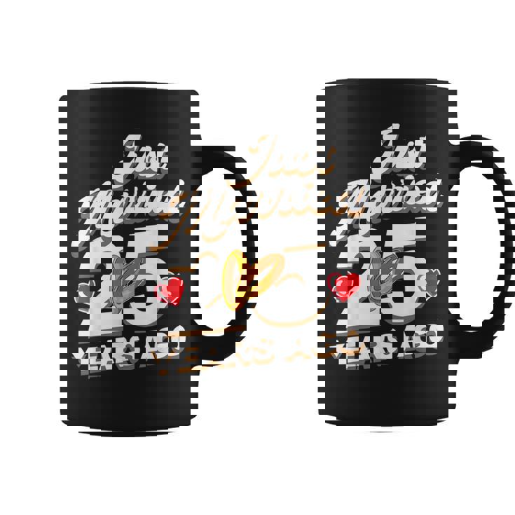 Just Married 25 Years Ago シルバーウェディング コーヒーマグ