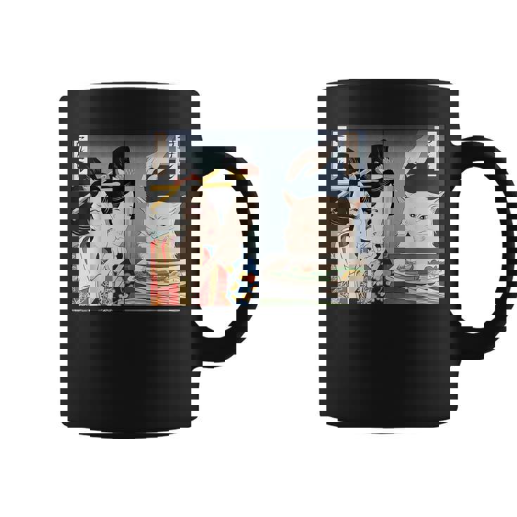 Lady Yelling At Cat Meme コーヒーマグ