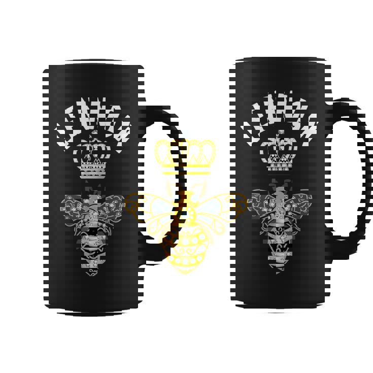 Lennon Name Lennon 誕生日プレゼント 女王冠 蜂 レノン コーヒーマグ