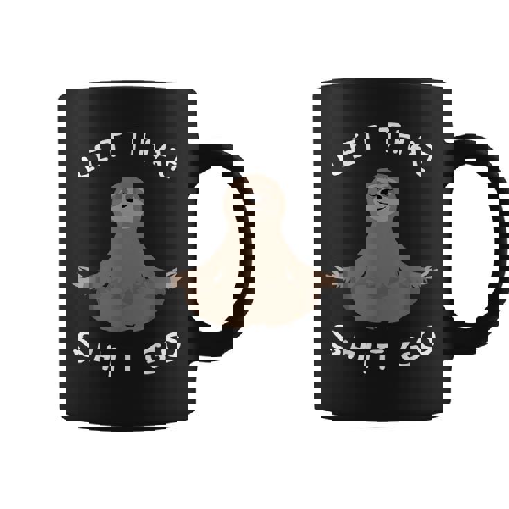 Let Thathit Go 面白い 瞑想 ナマケモノ ヨガ 陽気な コーヒーマグ