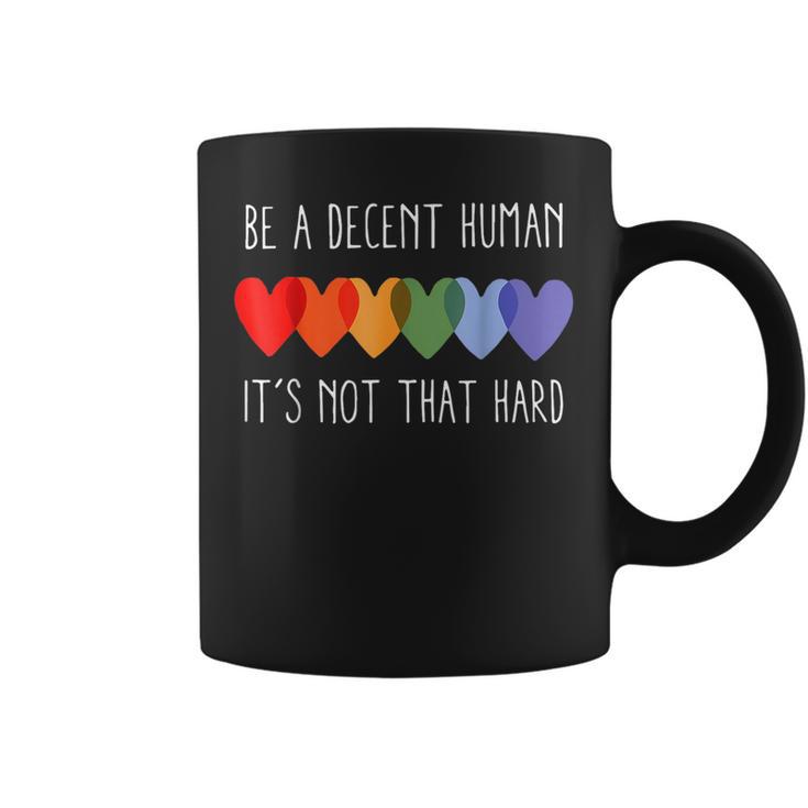 Lgbt Heart Retro Be A Decent Human It's Not That Hard Coffee Mug
