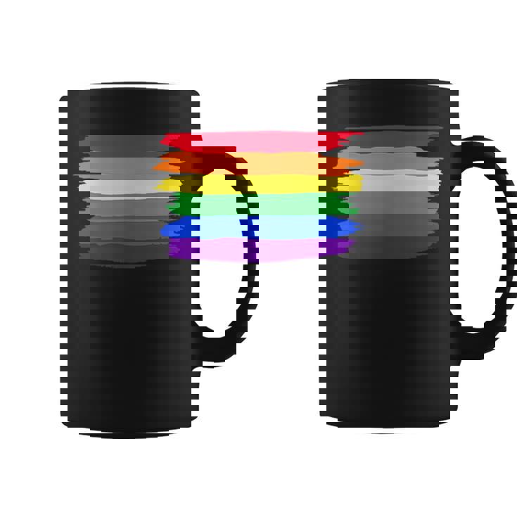 Lgbt ハートにレインボーフラッグ コーヒーマグ