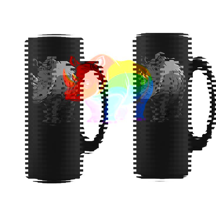Lgbt 力強い虹色のサイ Rainbow Rhinoceros Graphic コーヒーマグ