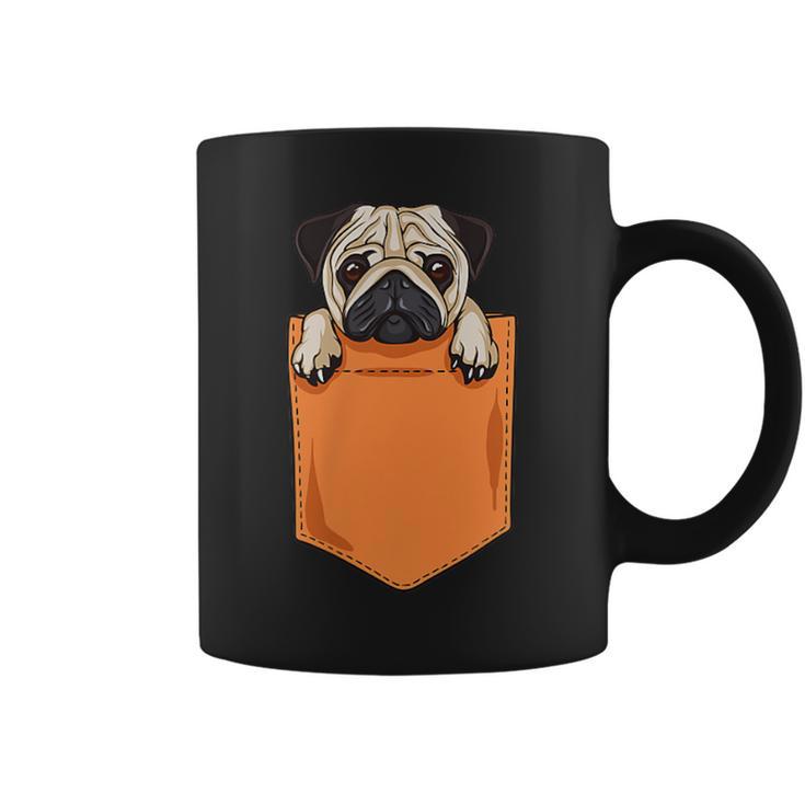 Lindo Perro De Perro Kawaii En El Bolsillo Para Amantes De Los Perros Taza de café