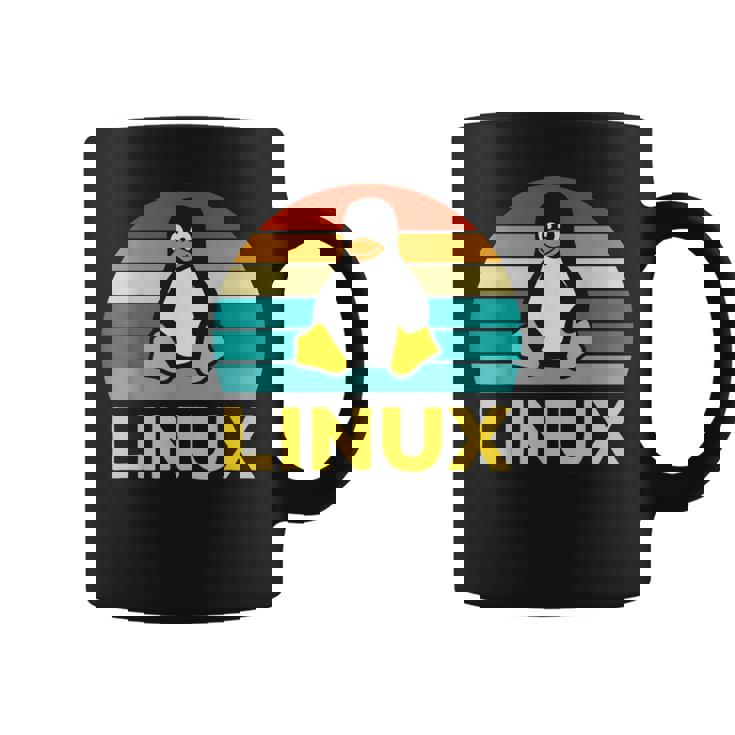 Linux レトロ ヴィンテージ ペンギン オタク ペンギン オペレーティング システム オタク コーヒーマグ