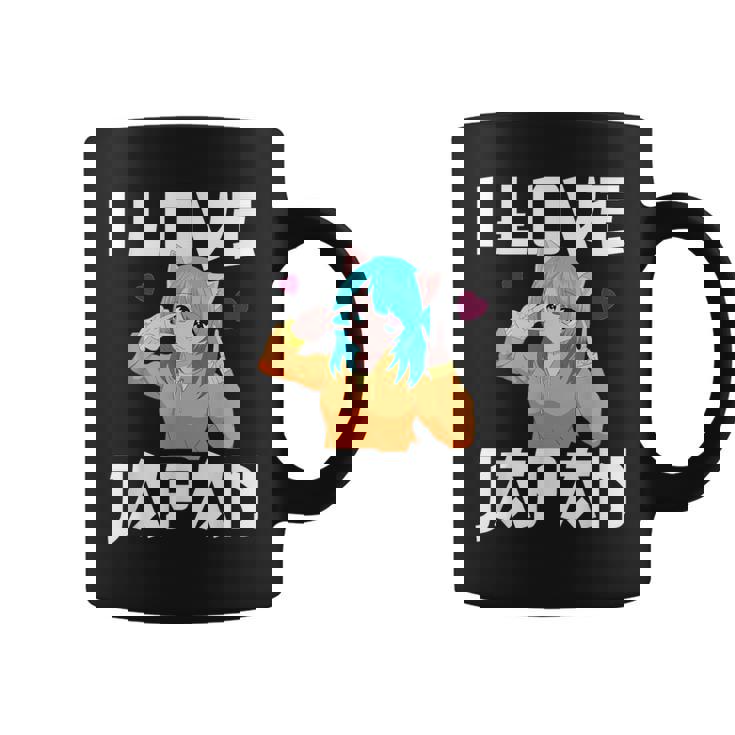 I Love Japan Kawaii Anime Girl Neko Cat Girl Otaku Weeb コーヒーマグ