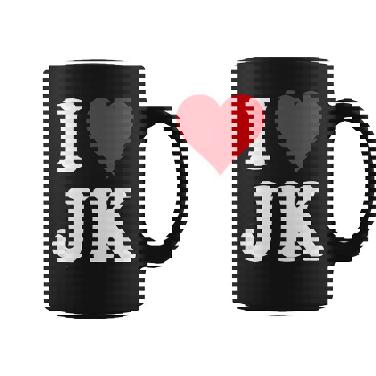 I Love Jk Initials I Heart JK First Last Name J K コーヒーマグ