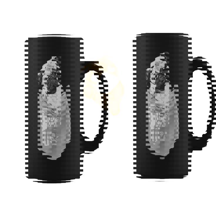 Love Pugs かっこいいポケットパグ ペット 犬 グラフィックデザイン コーヒーマグ