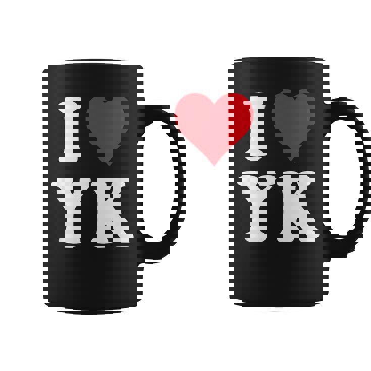 I Love Yk Initials I Heart YK First Last Name Y K コーヒーマグ