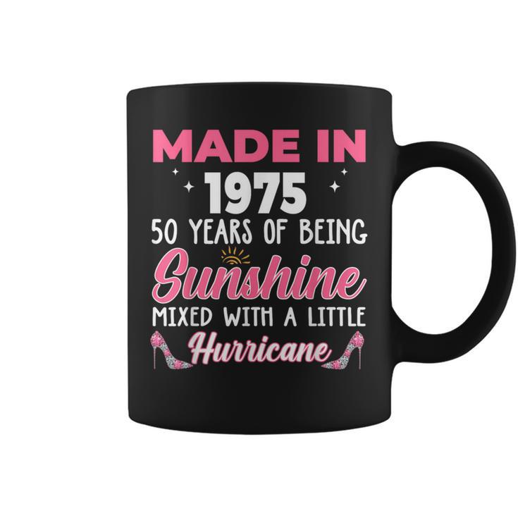 50th Birthday Mug For Women - '1975' Funny & Elegant 11oz Ceramic Coffee Mug | Turning 50 Gift Idea