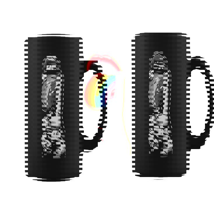 Masc Lesbian Stuff Tongue Rainbow Gay Pride Ally Lgbtq Adult Coffee Mug