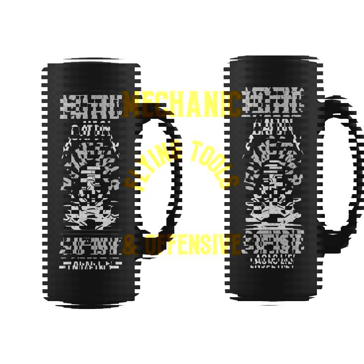 Mechanic Caution Flying Tools 自動車整備士 コーヒーマグ