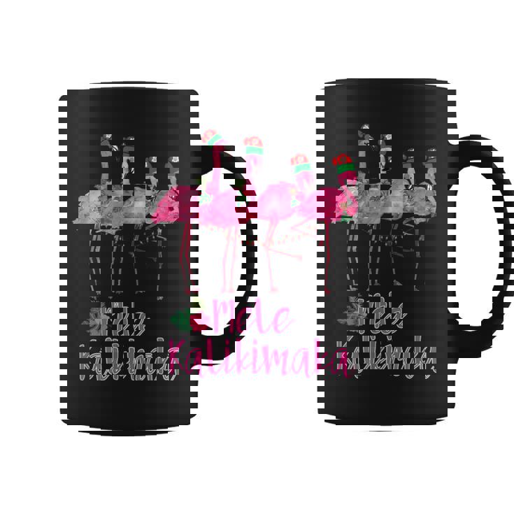 Mele Kalikimaka フラミンゴ ハワイ トロピカルファミリー コーヒーマグ