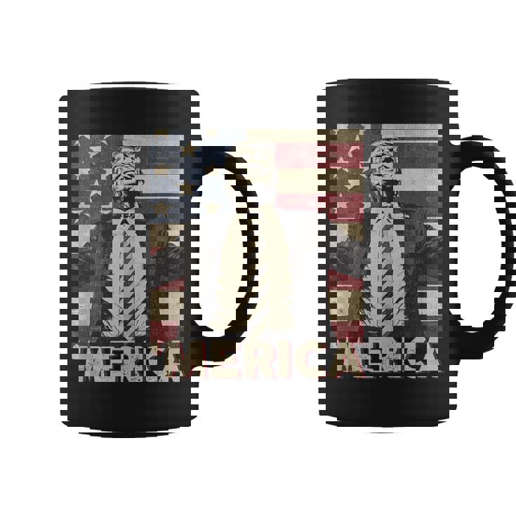 Merica Trump Usa American Flag 4Th Of July Patriotic Coffee Mug