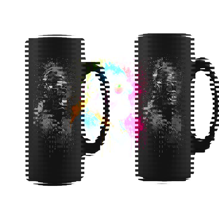 Monkey Dj Avec Écouteurs Et Lunettes Deoleil Gorilla Musik Tasse