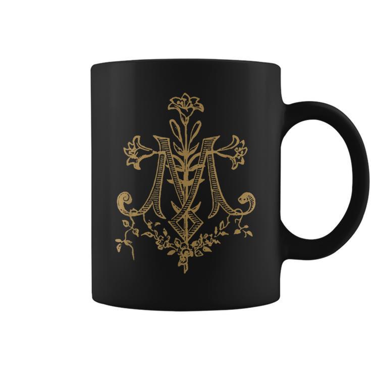 Monogrammeintageierge Marie Auspice Maria Catholique Tasse