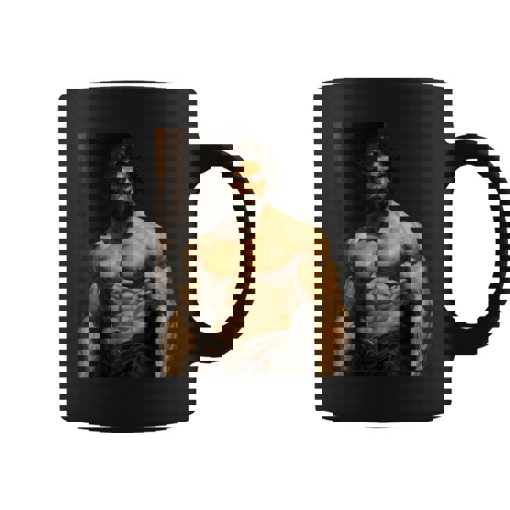 Muscle Man Bodybuilder Gay Daddy Classic Oil Paintingtyle コーヒーマグ