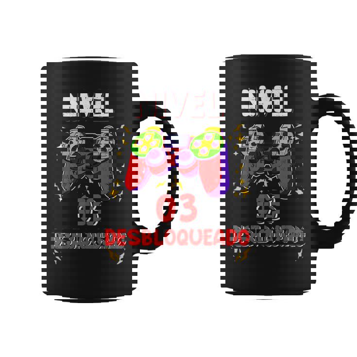 Nivel 3 Desbloqueado Gamer 3 Años Niño Nivel 3 Unlocked Taza de café
