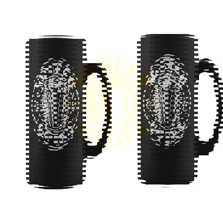 No Beer No Life ヴィンテージ飲酒 ビール愛好家向け 左胸 コーヒーマグ