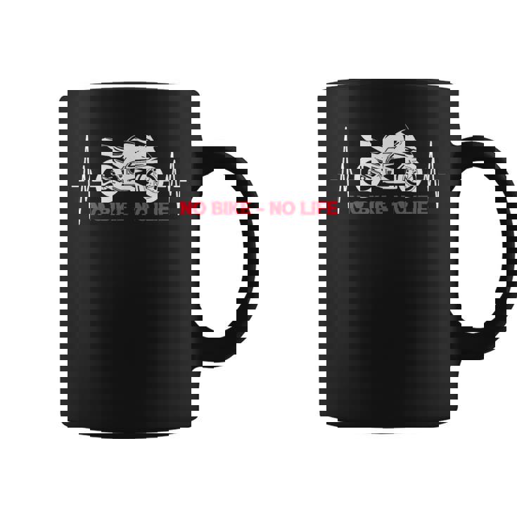 No Bike No Life 面白い オートバイ ハートビート コーヒーマグ