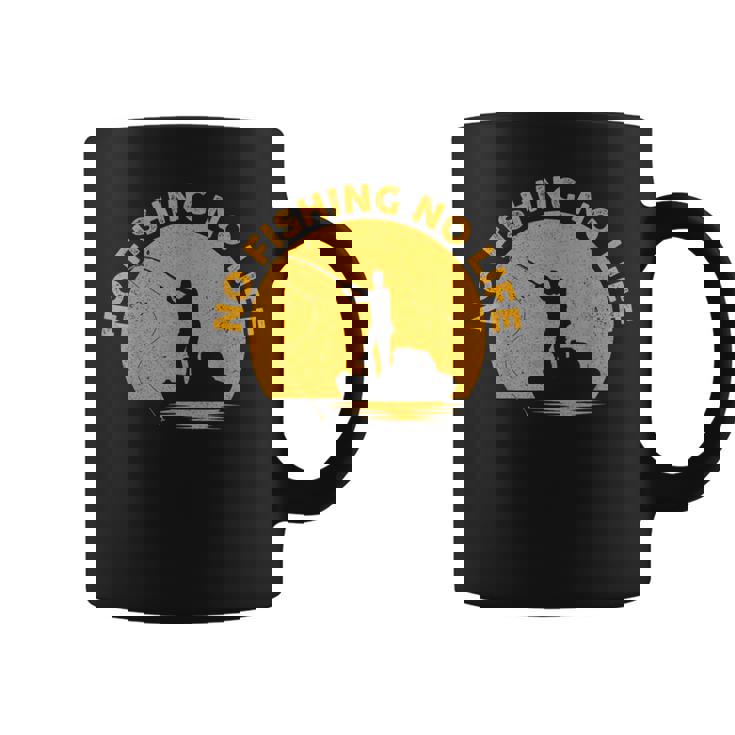 No Fishing No Life 釣り フィッシング ロゴ プリント コーヒーマグ