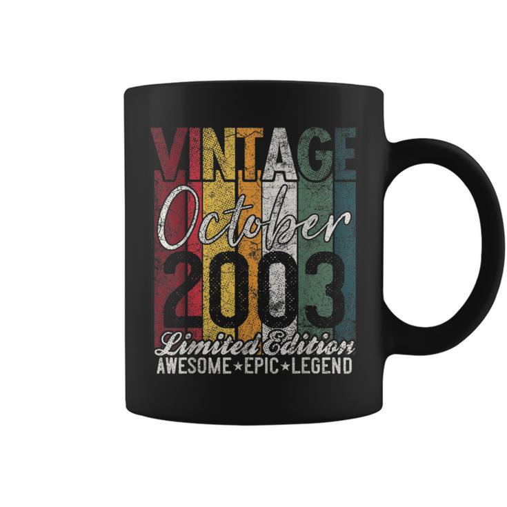 Octubre 2003 19 Cumpleaños Regalo 19 Añosintage Retro Taza de café