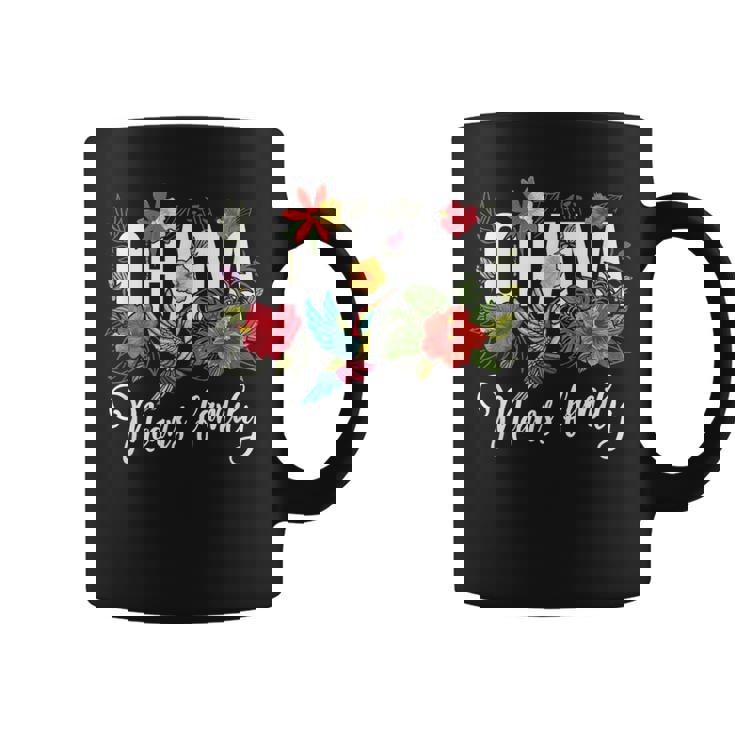 Ohana Means Family ハワイ ハイビスカス 花 70年代 レトロ ハワイアン コーヒーマグ