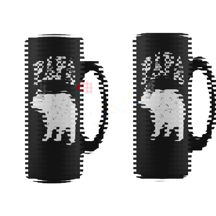 Papa Bear Xmas Buffalo Plaid Lights Matching Family Pajama コーヒーマグ